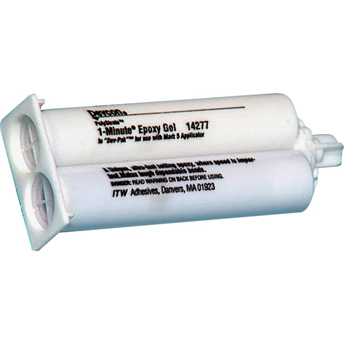 Adh&eacute;sif 1 minute, 50 ml, Cartouche double, Deux composants, Ambr&eacute;e TGS INDUSTRIEL