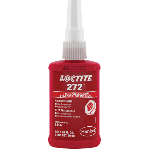 Compos&eacute; de blocage 272 temp&eacute;rature &eacute;lev&eacute;e, Rouge, &eacute;lev&eacute;, 50 ml, Bouteille TGS INDUSTRIEL