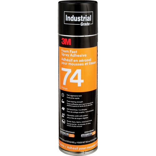 Adh&eacute;sif en a&eacute;rosol pour mousse et tissu, Orange, Canette a&eacute;rosol TGS INDUSTRIEL