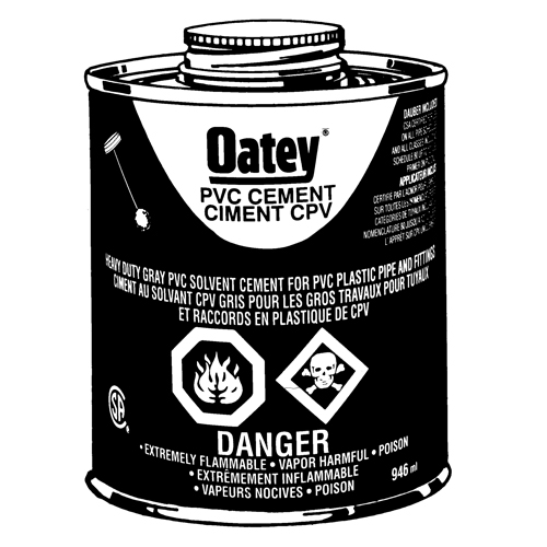 PVC Heavy-Duty Cement, 946 ml, Brush-Top Can, Grey TGS INDUSTRIEL