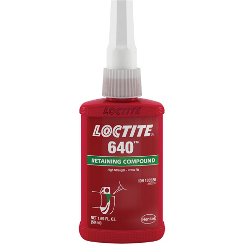 Retaining Compound 640 Medium Strength/High Temperature, 50 ml, Bottle, Green TGS INDUSTRIEL