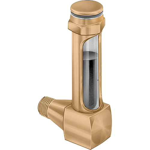 Brass Liquid Level Gauges - Short Elbow, Threaded, 1-15/16" L, 225°F (107.22° C) TGS INDUSTRIEL