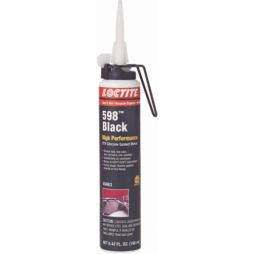 598 High Performance RTV Silicone Gasket Maker, Cartridge, Black TGS INDUSTRIEL