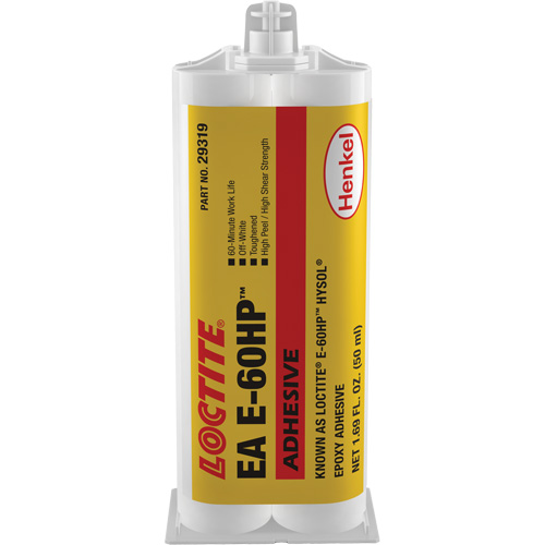 E-60HP Hysol&reg; Epoxy Adhesive, 50 ml, Dual Cartridge, Two-Part, Off-White TGS INDUSTRIEL