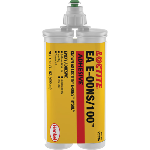 E-00NS Hysol Epoxy, 400 ml, Dual Cartridge, Two-Part, Translucent TGS INDUSTRIEL