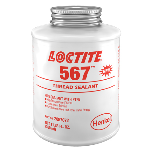 567 High Temperature Thread Sealant, Brush Top Bottle, 350 ml, -53.88° C - 204° C/-65° F - 400° F TGS INDUSTRIEL