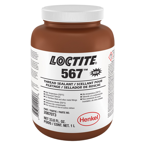 567 High Temperature Thread Sealant, Bottle, 1 L, -53.88° C - 204° C/-65° F - 400° F TGS INDUSTRIEL