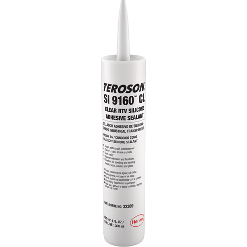 Scellant &agrave; la silicone Teroson SI 9160, Cartouche, Transparent TGS INDUSTRIEL