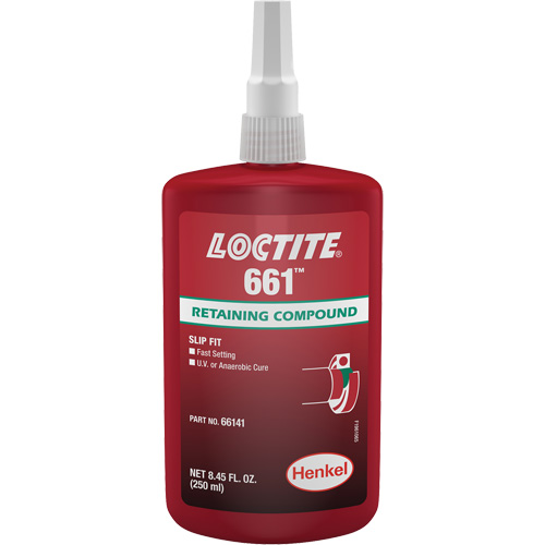 Loctite&reg; 661 Retaining Compound, 250 ml, Bottle, Yellow TGS INDUSTRIEL