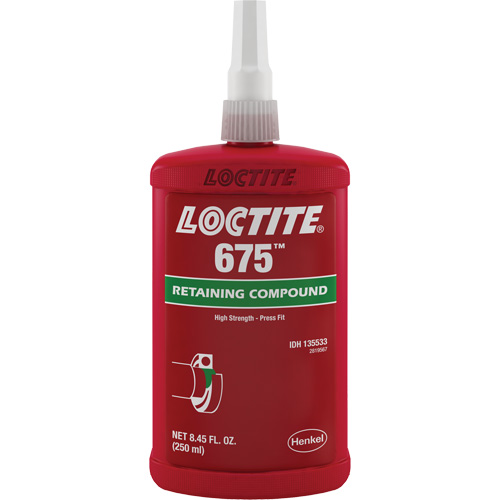 Loctite&reg; 675 Threadlocker, 250 ml, Bottle, Green TGS INDUSTRIEL
