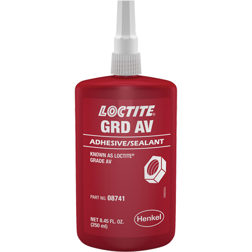 Letter Grade AV Threadlocker, Red, High, 250 ml, Bottle TGS INDUSTRIEL
