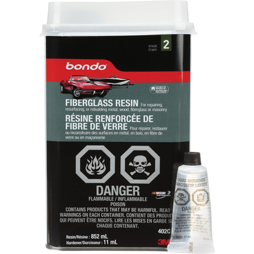 R&eacute;sine de fibre de verre Bondo, Deux composants, 852 ml, Bouteille, Blanc cass&eacute; TGS INDUSTRIEL