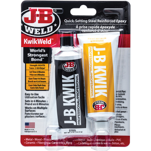 KwikWeld Epoxy, Two-Part, Tube, 10 oz., Grey TGS INDUSTRIEL