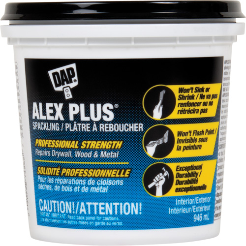 Pl&acirc;tre &agrave; reboucher Alex Plus, 946 ml, Contenant en plastique TGS INDUSTRIEL