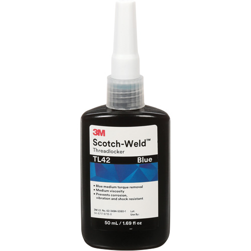 Scotch-Weld Threadlocker TL42, Blue, Medium, 50 ml, Bottle TGS INDUSTRIEL