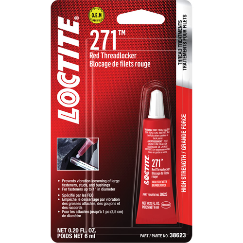 271 Threadlocker, Red, High, 6 ml, Tube TGS INDUSTRIEL