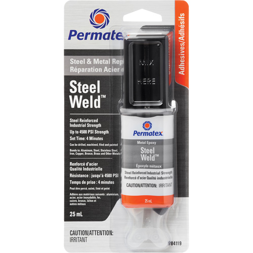 Steel Weld Epoxy, 25 ml, Syringe, Two-Part, Grey TGS INDUSTRIEL