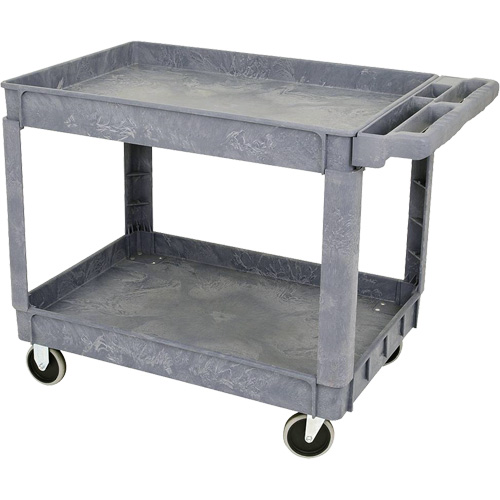 JPTC-3624 Heavy-Duty Polypropylene Shop Cart, 2 Tiers, 46" W x 25-1/2" D x 33-1/4" H, 500 lbs. Cap. TGS INDUSTRIEL