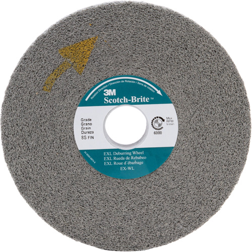 Scotch-Brite EXL Deburring Wheel, 8" x 1", 3" Arbor TGS INDUSTRIEL