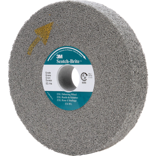 Scotch-Brite EXL Deburring Wheel, 8" x 1", 3" Arbor TGS INDUSTRIEL