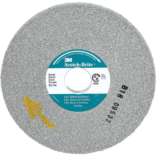 Scotch-Brite EXL Deburring Wheel, 6" x 1/2", 1" Arbor, Silicon Carbide TGS INDUSTRIEL