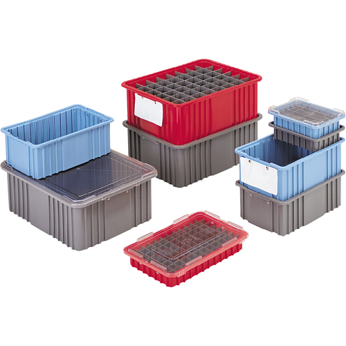 Contenants Divider Box, Poly&eacute;thyl&egrave;ne, 10,8" la x 8,3" p x 2,5" h, Gris TGS INDUSTRIEL