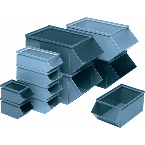 Bac en acier, Cap. 100 lb, 7-1/2" la x 15-1/2" p x 6" h, Bleu TGS INDUSTRIEL