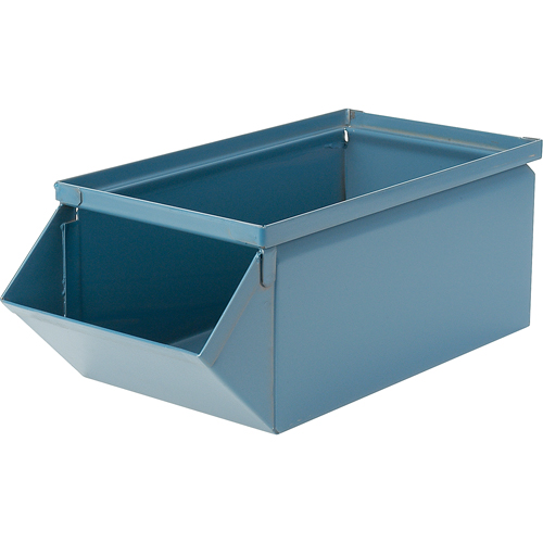 Bac en acier, Cap. 100 lb, 7-1/2" la x 15-1/2" p x 6" h, Bleu TGS INDUSTRIEL