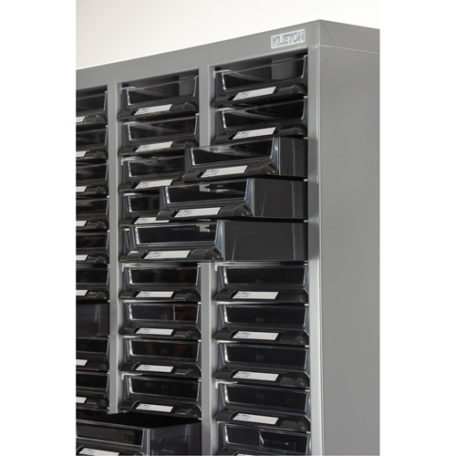 KPC-300 Parts Cabinet, Galvanized Steel, 60 Drawers, 21-3/10" x 10-2/5" x 36-9/10", Grey TGS INDUSTRIEL
