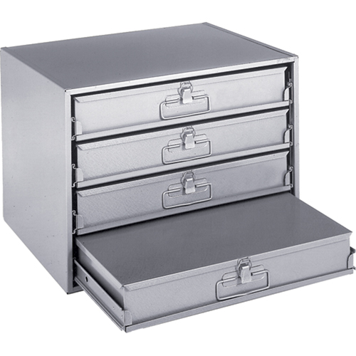 Compartment Box Cabinets, Steel, 4 Slots, 20" W x 15-3/4" D x 15" H, Grey TGS INDUSTRIEL