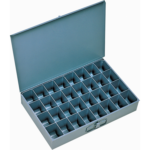 Boîtes &agrave; fond courb&eacute;, Acier, 32 compartiments, 18" la x 12" p, 3" h, Gris TGS INDUSTRIEL