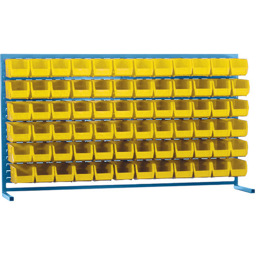 Rayonnage &agrave; persienne avec bacs, 72 bacs, 72" la x 15" p x 40" h TGS INDUSTRIEL