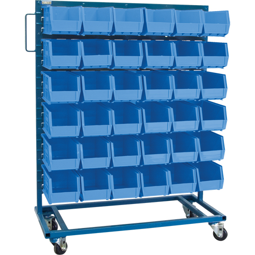Single-Sided Mobile Bin Rack, Single-sided, 36 bins, 36" W x 16" D x 46-1/2" H TGS INDUSTRIEL