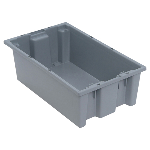 Stack & Nest Totes, 6" x 18" x 11", Grey TGS INDUSTRIEL