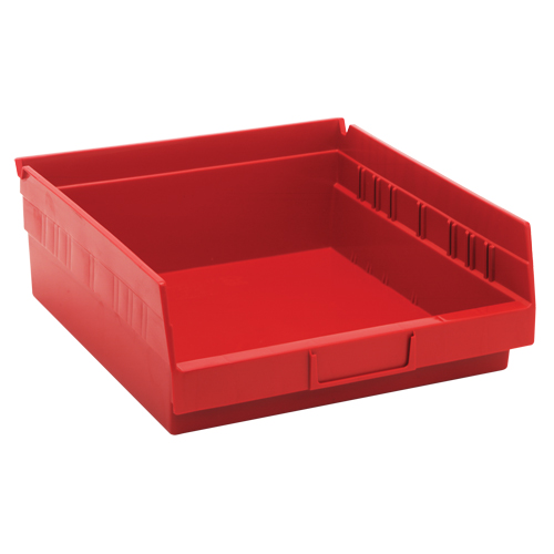 Bacs de rangement pour tablettes, 11-1/8" la x 4" H x 11-5/8" p, Rouge, Capacit&eacute; 30 lb TGS INDUSTRIEL