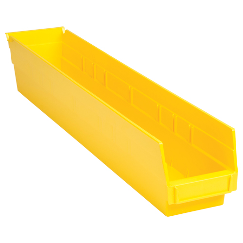 Shelf Bins, 4-1/8" W x 4" H x 23-5/8" D, Yellow, 50 lbs. Capacity TGS INDUSTRIEL