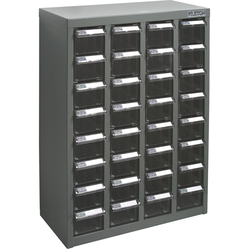 Casiers pour pi&egrave;ces KPC-500, Acier galvanis&eacute;, 32 tiroirs, 18-1/10" x 8-7/10" x 25-3/5", Gris TGS INDUSTRIEL