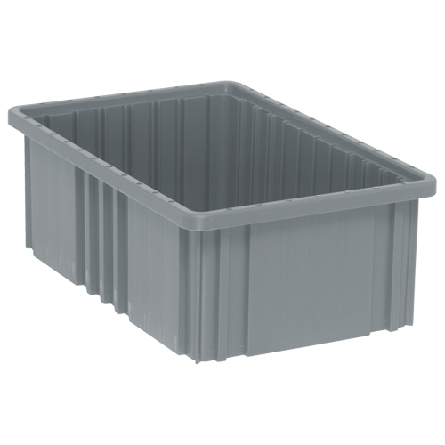 Contenants Divider Box, Plastique, 16,5" la x 10,9" p x 6" h, Gris TGS INDUSTRIEL