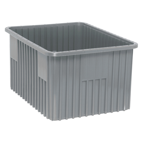 Contenants Divider Box, Plastique, 22,5" la x 17,5" p x 12" h, Gris TGS INDUSTRIEL