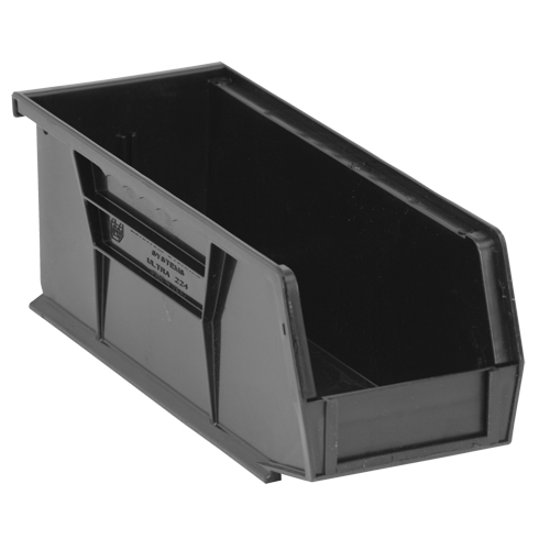 Contenant recycl&eacute; &eacute;cologique, 4,125"/3-3/16" la, 3-3/4" h x 10-7/8"/10,875" p, Noir TGS INDUSTRIEL