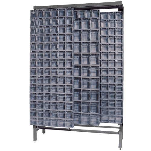 Syst&egrave;me de stockage &agrave; glissi&egrave;re &agrave; bacs basculants autonome, 48" la x 18" p x 77" h, 303 tiroirs TGS INDUSTRIEL