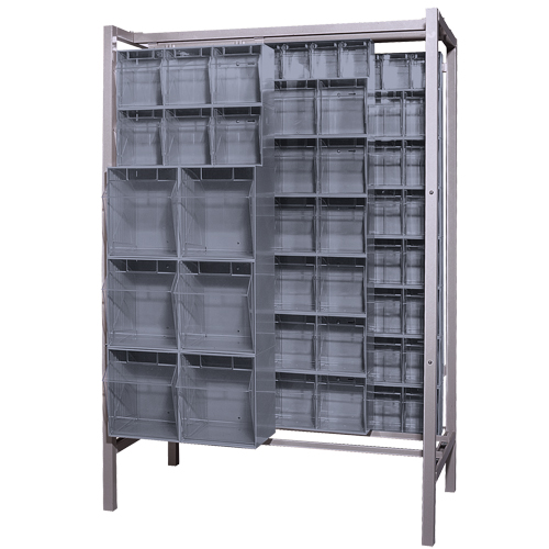Free-Standing Tip-Out Bins Slider System, 51-1/4" W x 26" D x 77" H, 101 Drawers TGS INDUSTRIEL