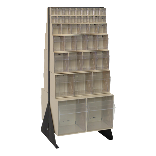 Tip-Out Bins Stand, 23-5/8" W x 16" D x 52" H, 76 Drawers TGS INDUSTRIEL