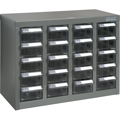 Casiers pour pi&egrave;ces KPC-600, Acier, 20 tiroirs, 18-1/3" x 8-2/3" x 13-3/4", Gris TGS INDUSTRIEL