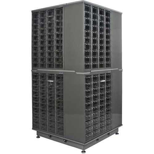 KPC-600 Parts Cabinet, Galvanized Steel, 40 Drawers, 18-3/10" x 8-7/10" x 25-3/10", Grey TGS INDUSTRIEL