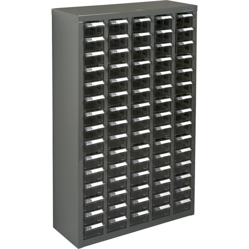 Casiers pour pi&egrave;ces KPC-600, Acier galvanis&eacute;, 75 tiroirs, 23-1/10" x 8-7/10" x 36-9/10", Gris TGS INDUSTRIEL
