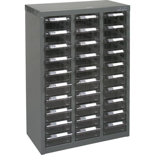 KPC-700 Parts Cabinet, Galvanized Steel, 30 Drawers, 17-1/2" x 8-7/10" x 25-3/10", Grey TGS INDUSTRIEL