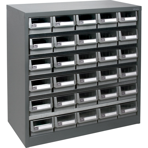 KPC-HD Heavy-Duty Parts Cabinet, Galvanized Steel, 30 Drawers, 34-3/5" x 15-7/10" x 34-3/5", Grey TGS INDUSTRIEL