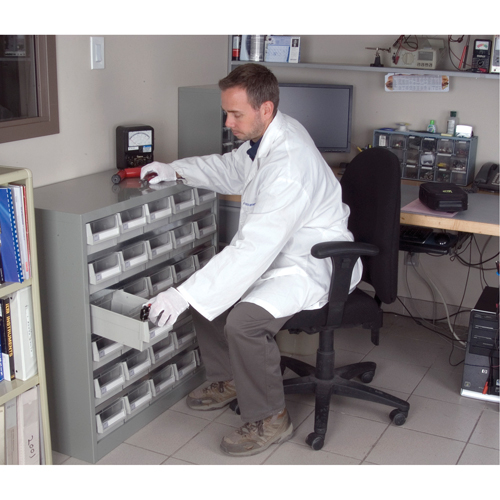 KPC-HD Heavy-Duty Parts Cabinet, Galvanized Steel, 30 Drawers, 34-3/5" x 15-7/10" x 34-3/5", Grey TGS INDUSTRIEL