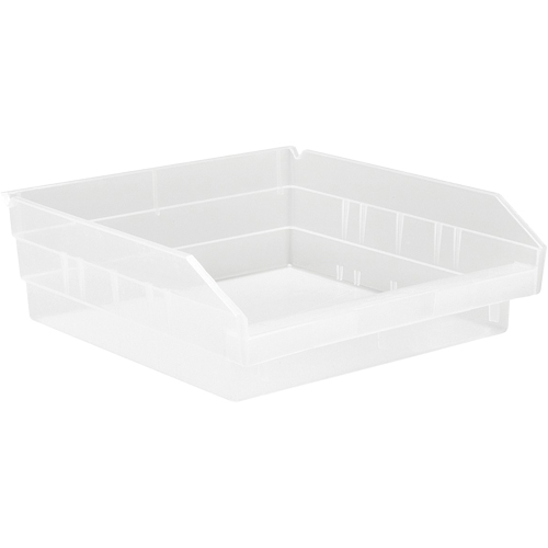 Bacs de rangement pour tablettes, 11-1/8" la x 4" H x 11-5/8" p, Transparent, Capacit&eacute; 30 lb TGS INDUSTRIEL